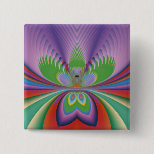 Purple Flower 15 Cm Square Badge