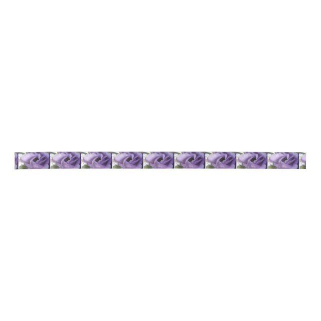 Purple Flower 1.5" Wide Satin Ribbon, Satin Ribbon (Front)