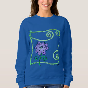 Purple Flower Abstract Art to Wear Sweatshirt