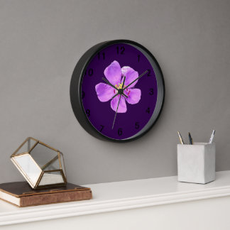Purple Flower Aesthetic Wall Clock – Nature’s