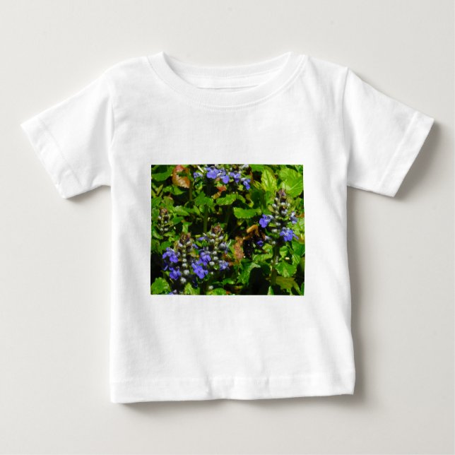 Purple Flower and Bumble Bee Baby T-Shirt (Front)