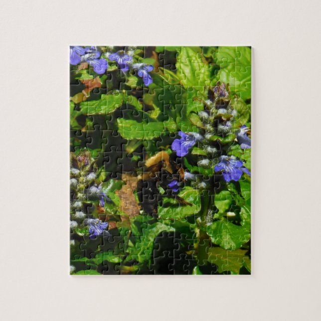 Purple Flower and Bumble Bee Jigsaw Puzzle (Vertical)