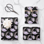 Purple Flower and Moon Wrapping Paper Sheets<br><div class="desc">Celebrate any special occasion with this lovely flower and moon wrapping paper set!</div>