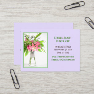 Purple flower arrangement  business card