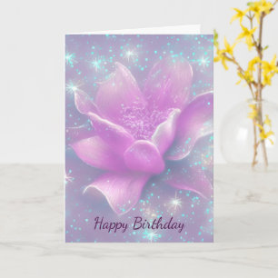 Purple Flower Birthday Card