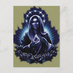 Purple Flower Blessed Virgin Mary Postcard