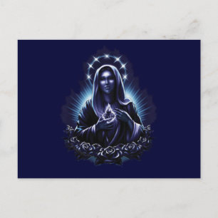 Purple Flower Blessed Virgin Mary Postcard