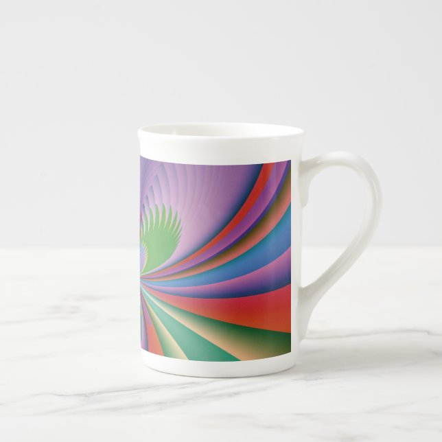 Purple Flower Bone China Mug (Right)