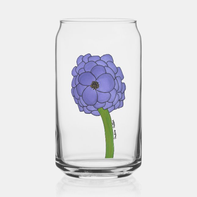 Purple Flower Can Glass (Front)