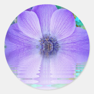 Purple Flower Classic Round Sticker