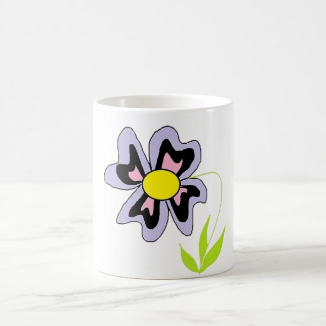 purple flower coffee mug (Center)