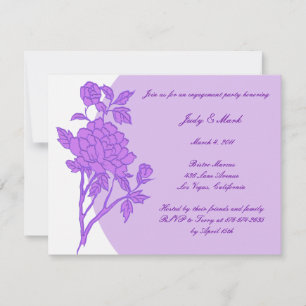 Purple Flower Custom Engagement Party Invitation