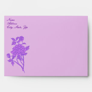 Purple Flower Custom Envelopes