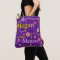 Purple flower custom name Megan art tote bag