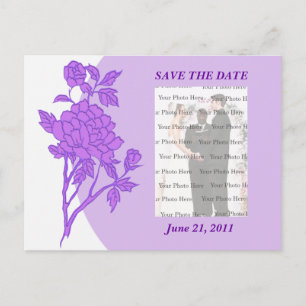 Purple Flower Custom Save The Date Postcard