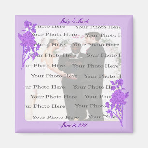 Purple Flower Custom Square Magnet