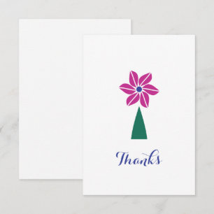 Purple Flower Customisable Flat Thank You Card