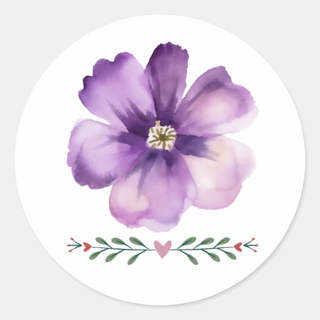 purple flower envelope seal (Front)