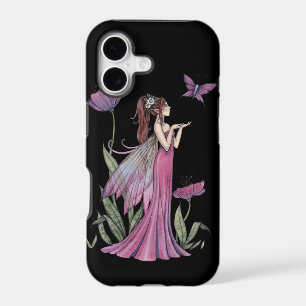 Purple Flower Fairy and Butterfly iPhone Case