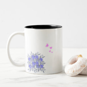 Purple Flower Floral Pink Butterfly Patterns Mug