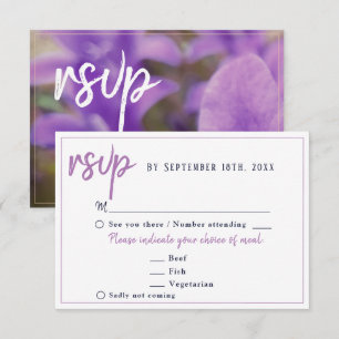 Purple Flower Floral Wedding Menu Choice