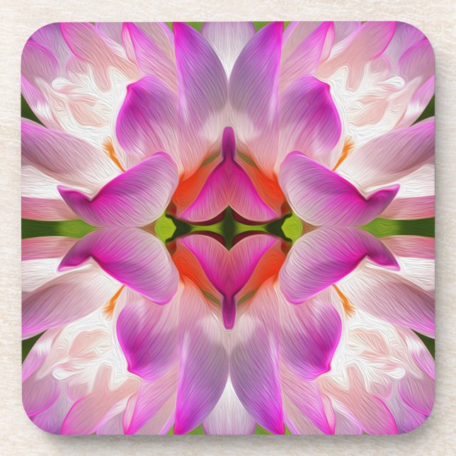 PURPLE FLOWER - Fractal Art - Coaster (Front)