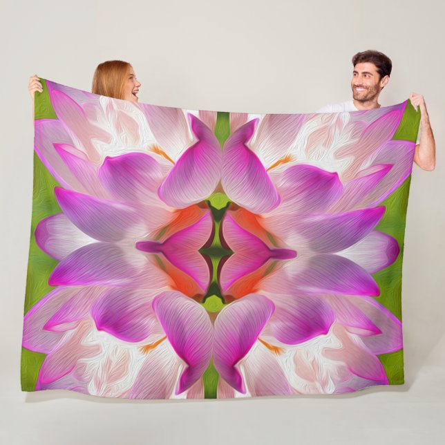 PURPLE FLOWER - Fractal Art - Fleece Blanket (In Situ)