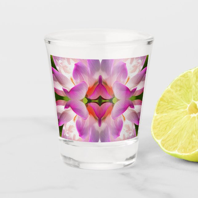 PURPLE FLOWER - Fractal Art - Shot Glass (Front)