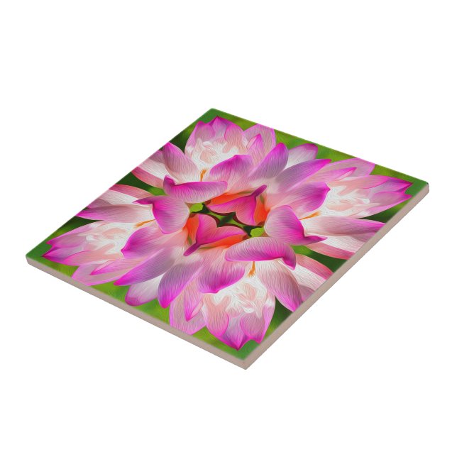 PURPLE FLOWER - Fractal Art - Tile (Side)