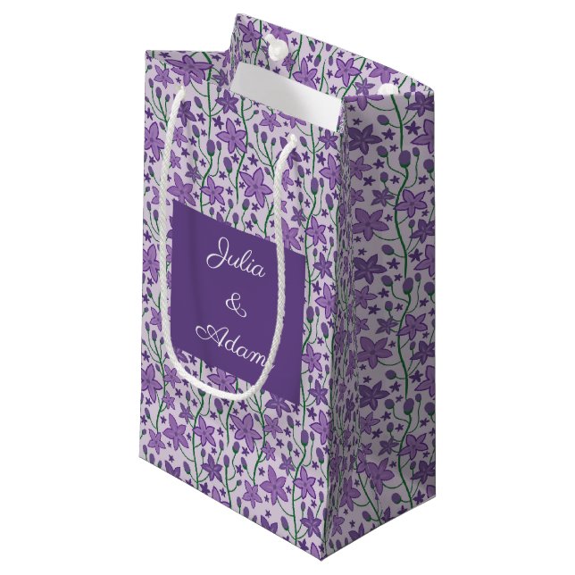 Purple Flower Gift Bag (Front Angled)