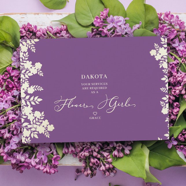 Purple Flower Girl Proposal Botanical Frame (Creator Uploaded)