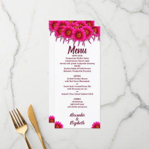 Purple Flower Greenery Wedding Reception Menu 