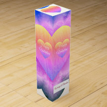Purple Flower Happy Valentine Wine Gift Box