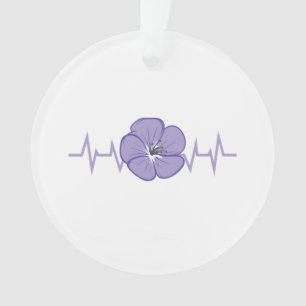 Purple Flower Heartbeat Ornament