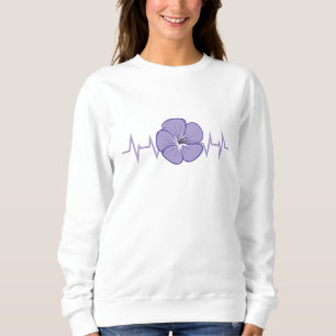 Purple Flower Heartbeat Sweatshirt