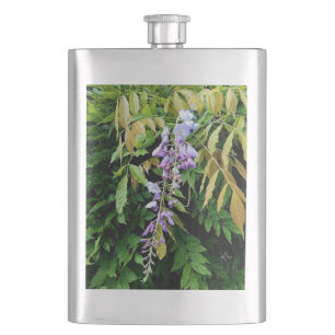 Purple flower hip flask