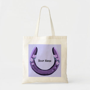 Purple Flower Horseshoe tote bag