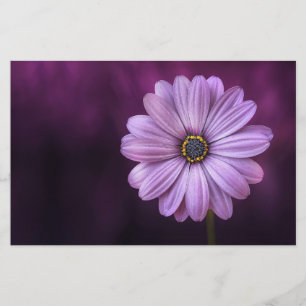 Purple Flower in Bloom Stationery