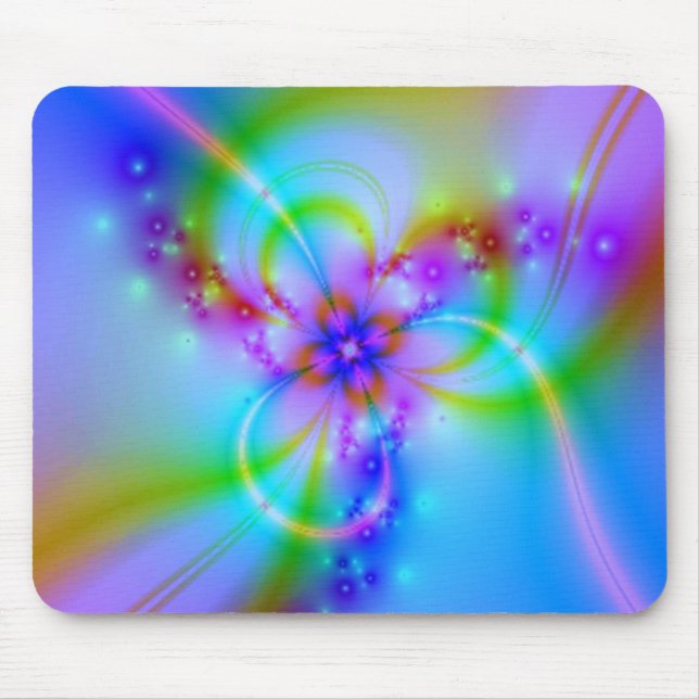 Purple Flower In Blue Mouse Pad (Front)
