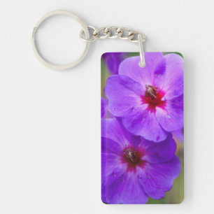 Purple flower key ring
