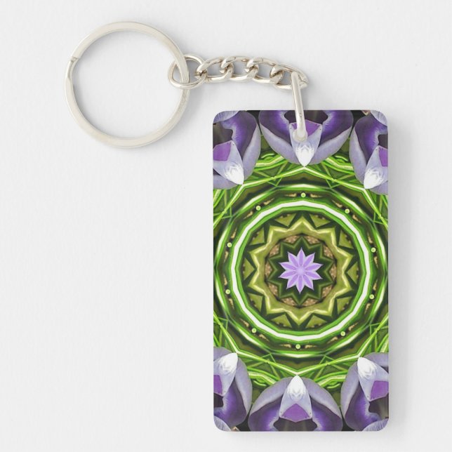 Purple Flower Key Ring (Front)