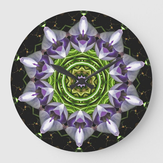 Purple Flower Large Clock (Front)