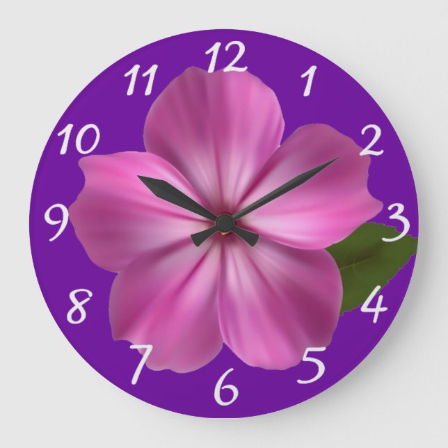 Purple Flower Large Clock (Front)