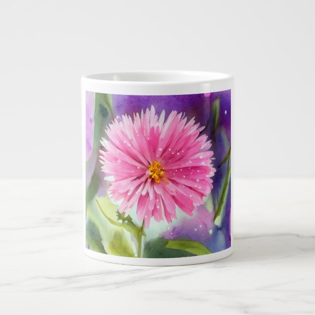 Purple Flower Large Coffee Mug (Front)