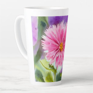 Purple Flower Latte Mug