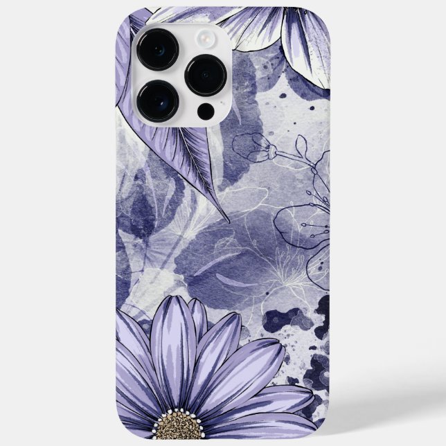 Purple Flower Leaf Watercolor Handdrawing  Case-Mate iPhone Case (Back)