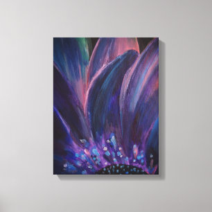 Purple Flower Leaves Painting Wall Art