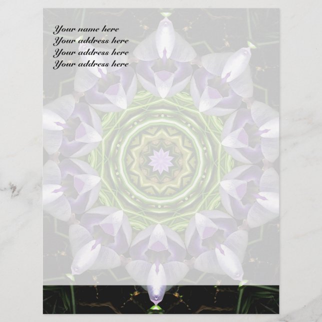 Purple Flower Letterhead Design (Front)