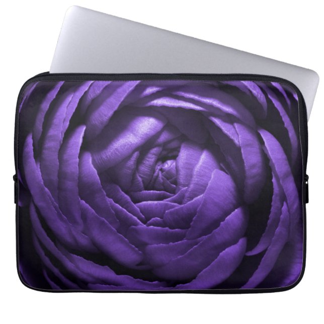 Purple Flower Macro Shot Laptop Sleeve (Front)