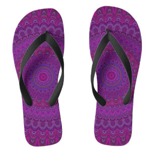 Purple flower mandala jandals